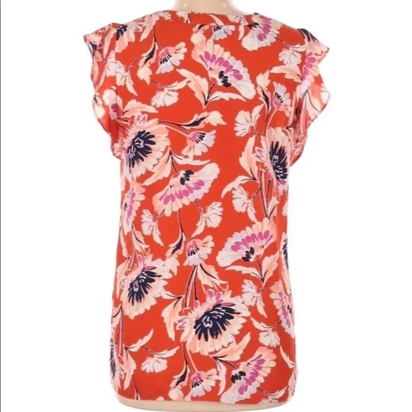 Rachel Rachel Roy floral medium orange summer top - Picture 3 of 9